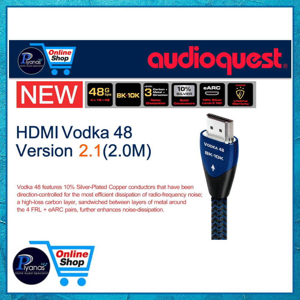 สาย HDMI AUDIOQUEST : HDMI-VODKA 48 VERSION 2.1 (2.0 เมตร)